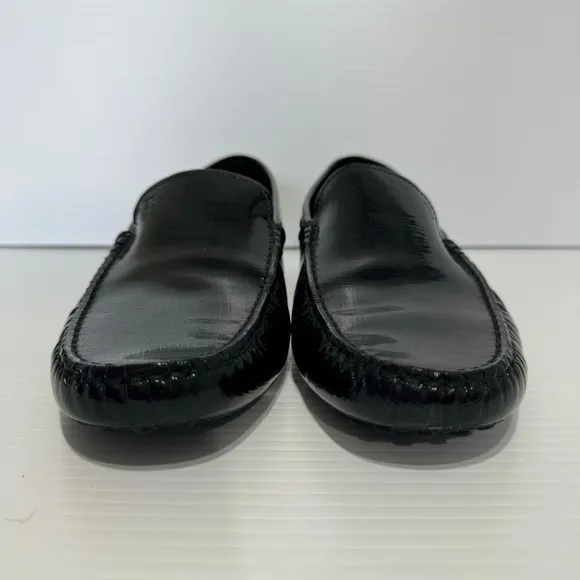 Tods Navy Patent Leather Driver Loafers Size 7 1/2