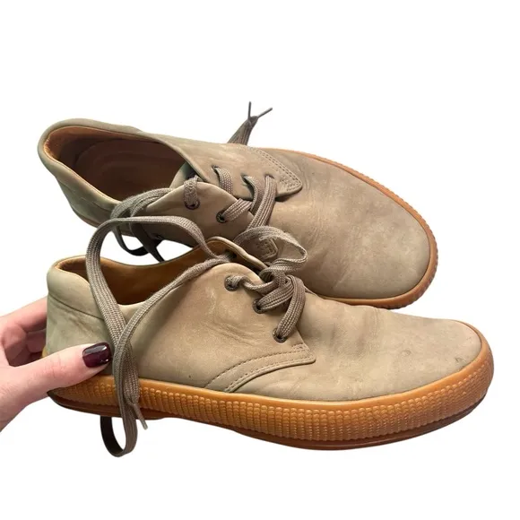 Tommy Bahama Beige Leather Lace Up Casual Sneakers MENS Size 9.5
