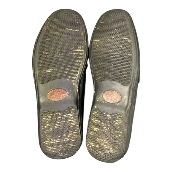 TOMMY BAHAMA MEN'S BLACK WITH ESPRESSO LEATHER SLIP ON LOAFERS SHOES SIZE 8 1/2