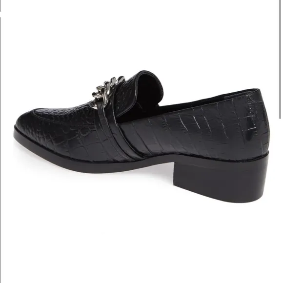Tony Bianco Molly croc embossed chain loafers