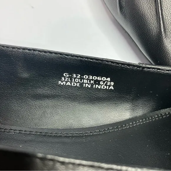 Topshop Libby ruched leather flats in black size 39