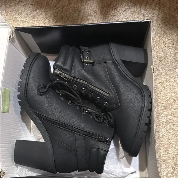 Torrid Black Heeled Boots with Chunky Heel