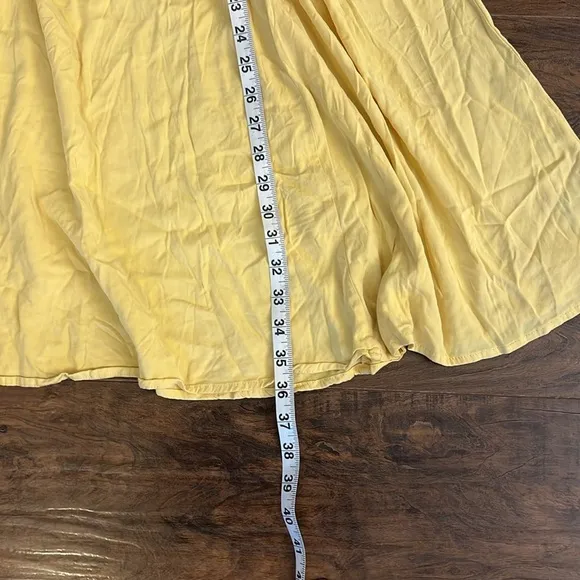 Torrid Sunshine Yellow Smocked Bodice Pleated V-Neck Dress, Sz. 1