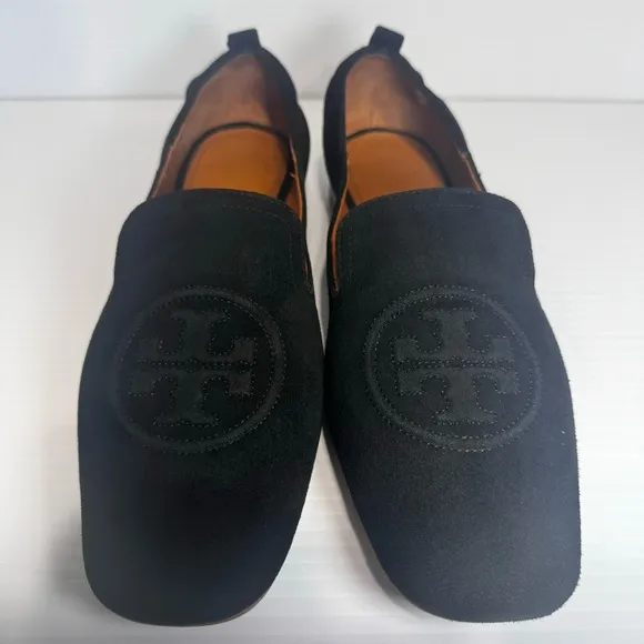 Tory Burch Leigh Black Suede Loafers Size 9 1/2