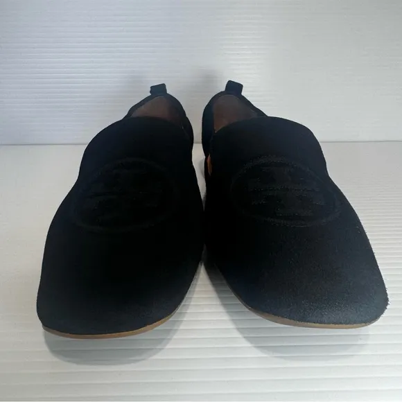 Tory Burch Leigh Black Suede Loafers Size 9 1/2