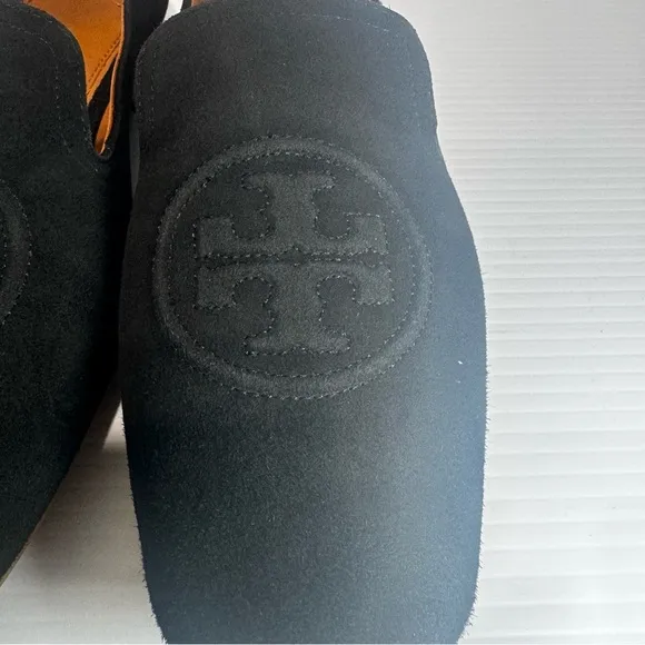 Tory Burch Leigh Black Suede Loafers Size 9 1/2