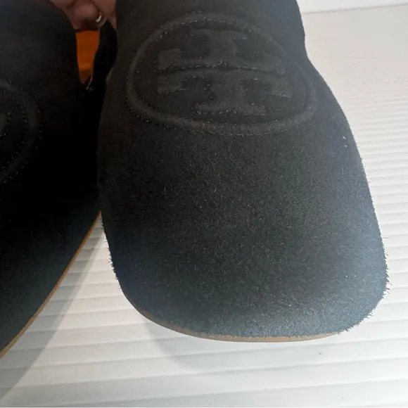 Tory Burch Leigh Black Suede Loafers Size 9 1/2