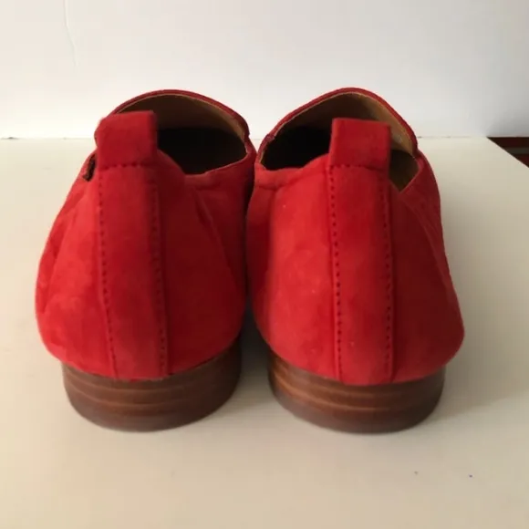 Tory Burch Leigh Red Suede Loafers