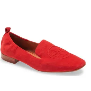 Tory Burch Leigh Red Suede Loafers
