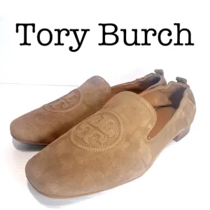 Tory Burch Leigh Tan Suede Loafers Size 10