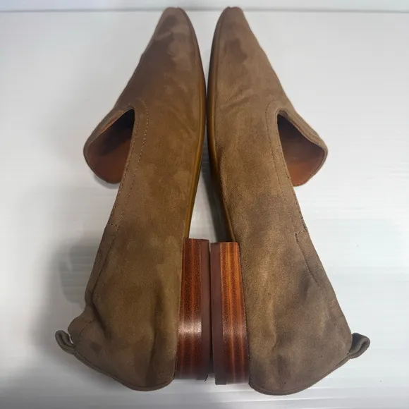 Tory Burch Leigh Tan Suede Loafers Size 10