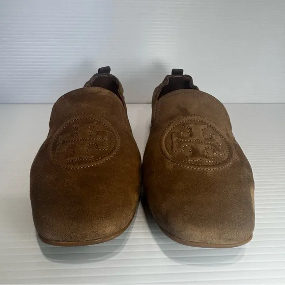 Tory Burch Leigh Tan Suede Loafers Size 10