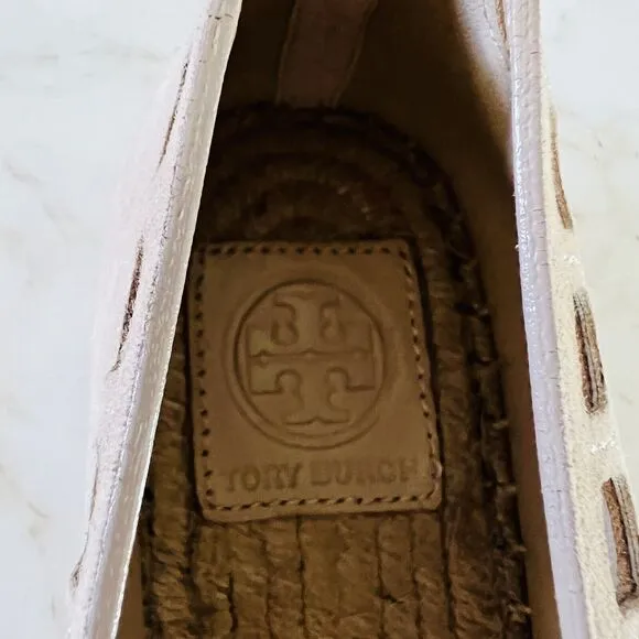 TORY BURCH May Desert Blush Tan Kid Suede Espadrille Flats - US 9.5