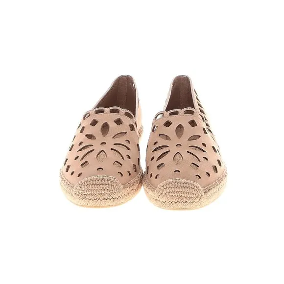 TORY BURCH May Desert Blush Tan Kid Suede Espadrille Flats - US 9.5