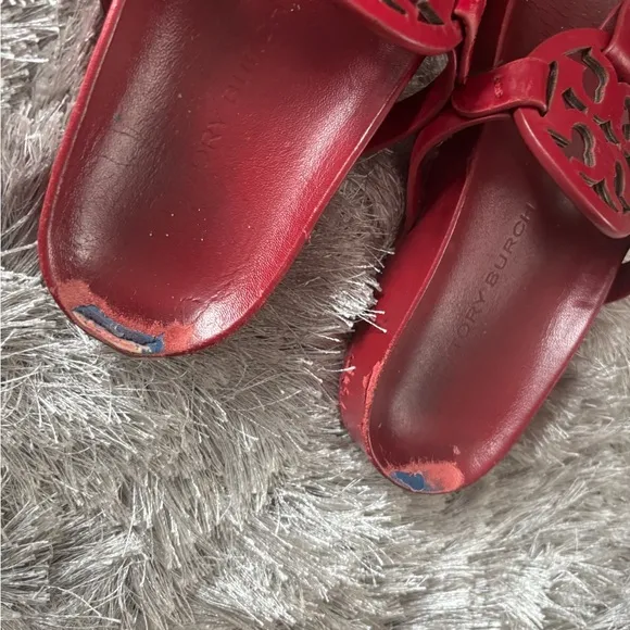 Tory Burch Miller Cloud Sandals logo flats wedge shoes big logo slides open toe