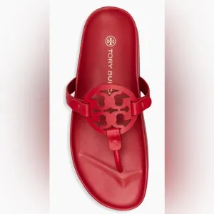 Tory Burch Miller Cloud Sandals logo flats wedge shoes big logo slides open toe