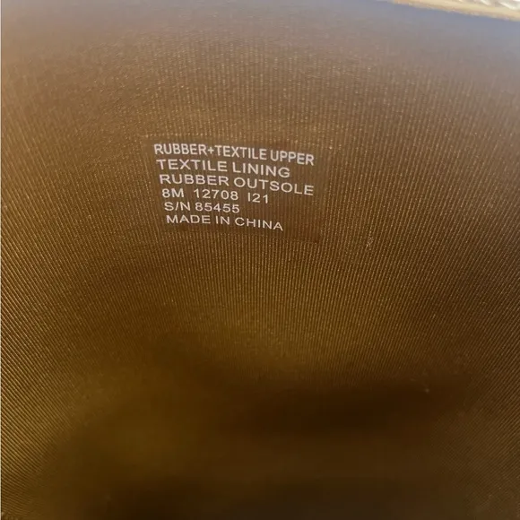 Tory Burch monogrammed Tan and Cream Canvas and Rubber Boots