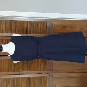 Tory Burch Navy Tweed Sleeveless Midi Dress Sz 10