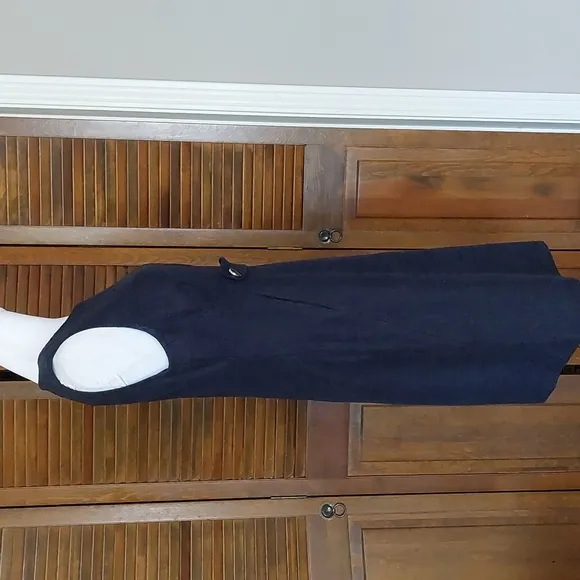 Tory Burch Navy Tweed Sleeveless Midi Dress Sz 10
