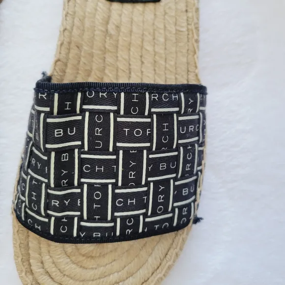 Tory Burch Ribbon Flat Espadrille Slide Sandals