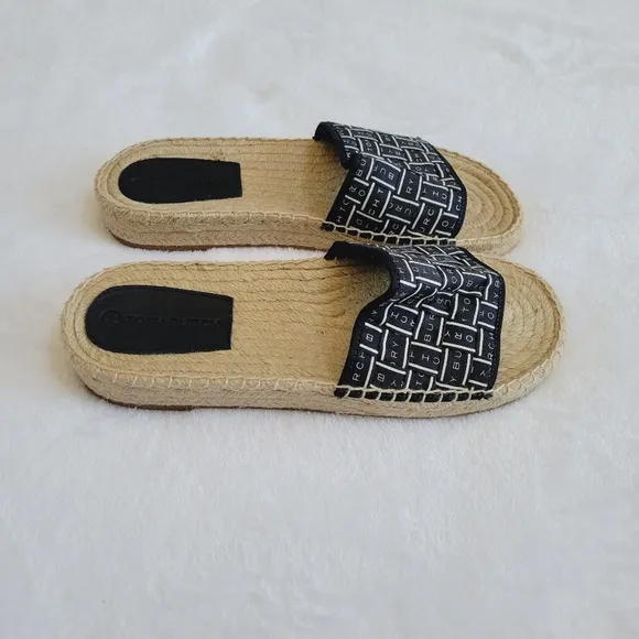 Tory Burch Ribbon Flat Espadrille Slide Sandals
