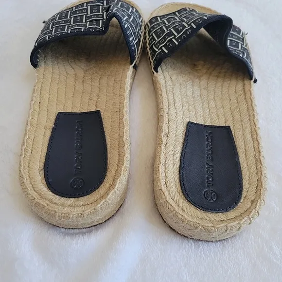 Tory Burch Ribbon Flat Espadrille Slide Sandals