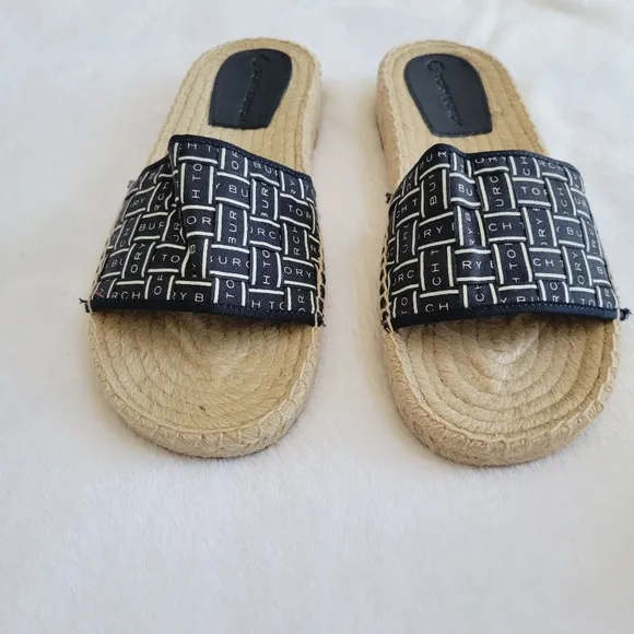 Tory Burch Ribbon Flat Espadrille Slide Sandals