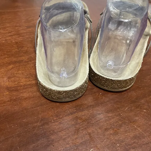 Tory Burch Sandals Gold Miller Cloud Logo Casual Slides