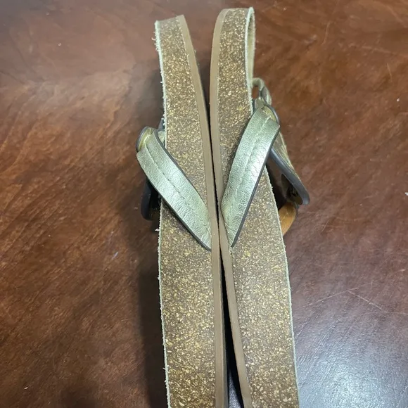 Tory Burch Sandals Gold Miller Cloud Logo Casual Slides