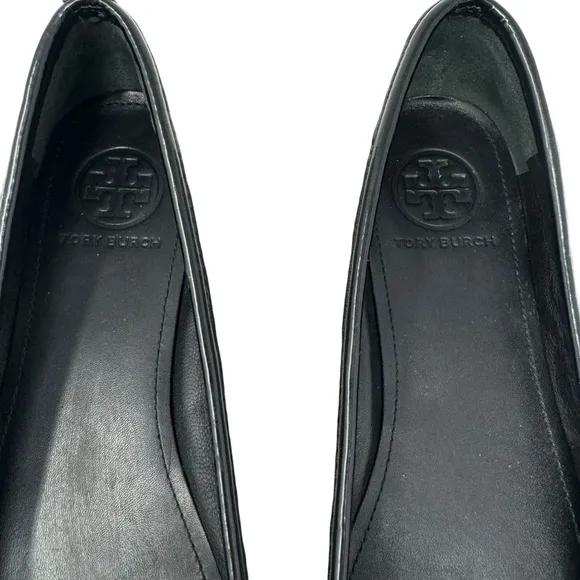 Tory Burch Skyler Patent Leather Cap Toe Quilted Wool Ballet Flats Sneakers 7.5