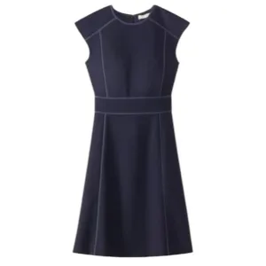 Tory Burch Wayde Navy Wool Dress
