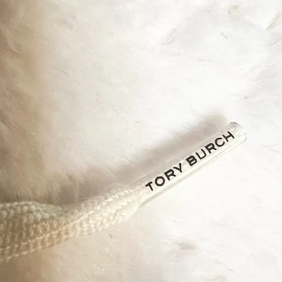 Tory Burch White &amp; Navy Blue Hank Sneakers Size 9.5