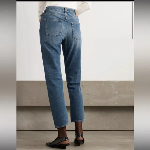 Toteme Jeans Womens 27 x 32 Denim Blue Twisted Seam High-rise Straight-leg Jeans