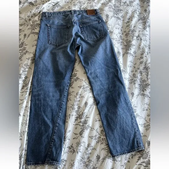 Toteme Jeans Womens 27 x 32 Denim Blue Twisted Seam High-rise Straight-leg Jeans