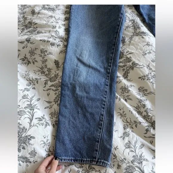 Toteme Jeans Womens 27 x 32 Denim Blue Twisted Seam High-rise Straight-leg Jeans