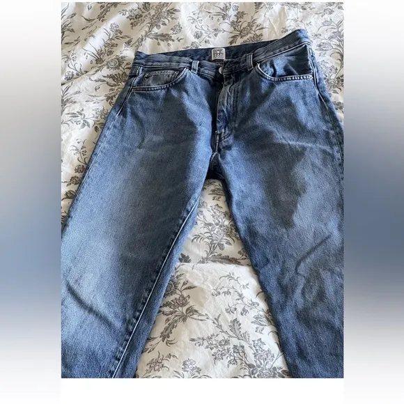 Toteme Jeans Womens 27 x 32 Denim Blue Twisted Seam High-rise Straight-leg Jeans