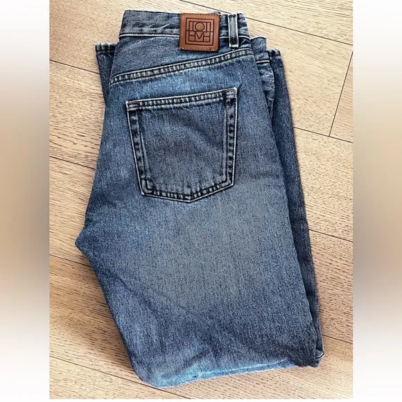 Toteme Jeans Womens 27 x 32 Denim Blue Twisted Seam High-rise Straight-leg Jeans