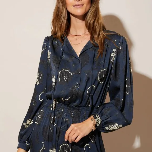 Tucker~new~Juliette Silk Crepe de Chine Tiered Ruffle Midi Dress in size Medium