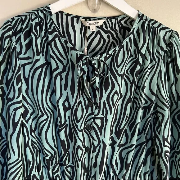 Tucker~new~Juliette Silk Crepe de Chine Tiered Ruffle Midi Dress in size Medium