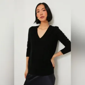 Tuckernuck Black Cashmere V-Neck Sweater (XL)