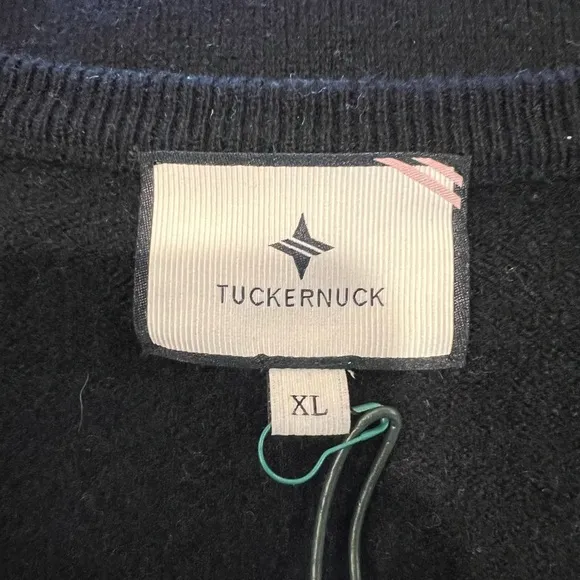 Tuckernuck Black Cashmere V-Neck Sweater (XL)