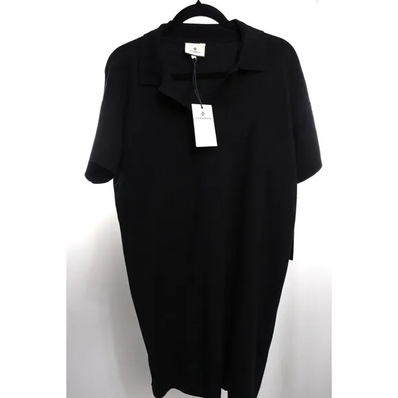 Tuckernuck Black Channing Polo Mini Shift Dress Collared sz S Women's NWT