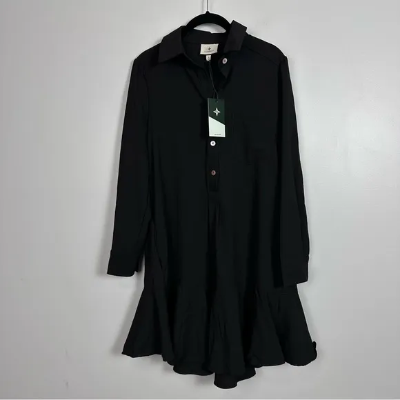 TUCKERNUCK Black Crepe Callahan Shirt Dress