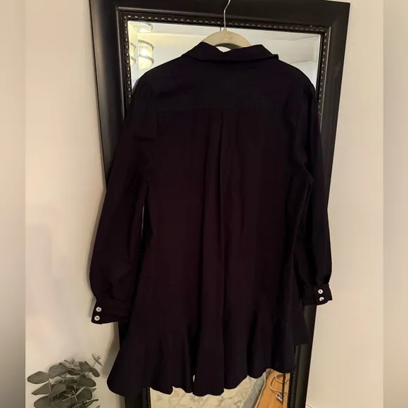 Tuckernuck Black Crepe Callahan Shirt Dress