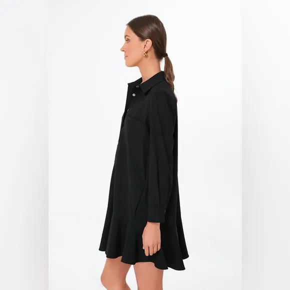 Tuckernuck Black Crepe Callahan Shirt Dress