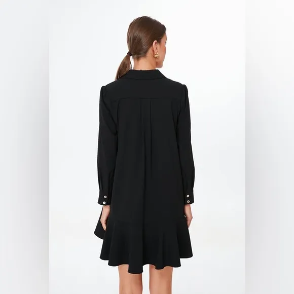 Tuckernuck Black Crepe Callahan Shirt Dress