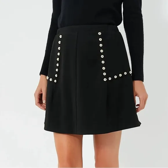 Tuckernuck Gold stud mod a-line mini skirt Ladies size xs Black