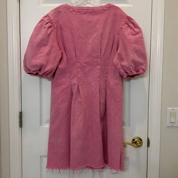 Tuckernuck Hyacinth House Pink Denim Madeline Mini Dress Size XXL