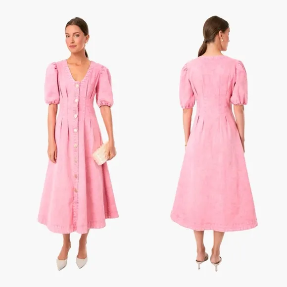 Tuckernuck Hyacinth House Pink Denim Madeline Mini Dress Size XXL