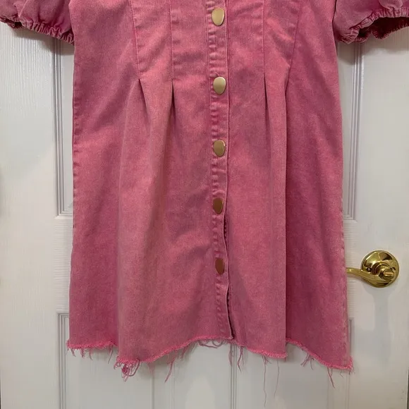 Tuckernuck Hyacinth House Pink Denim Madeline Mini Dress Size XXL